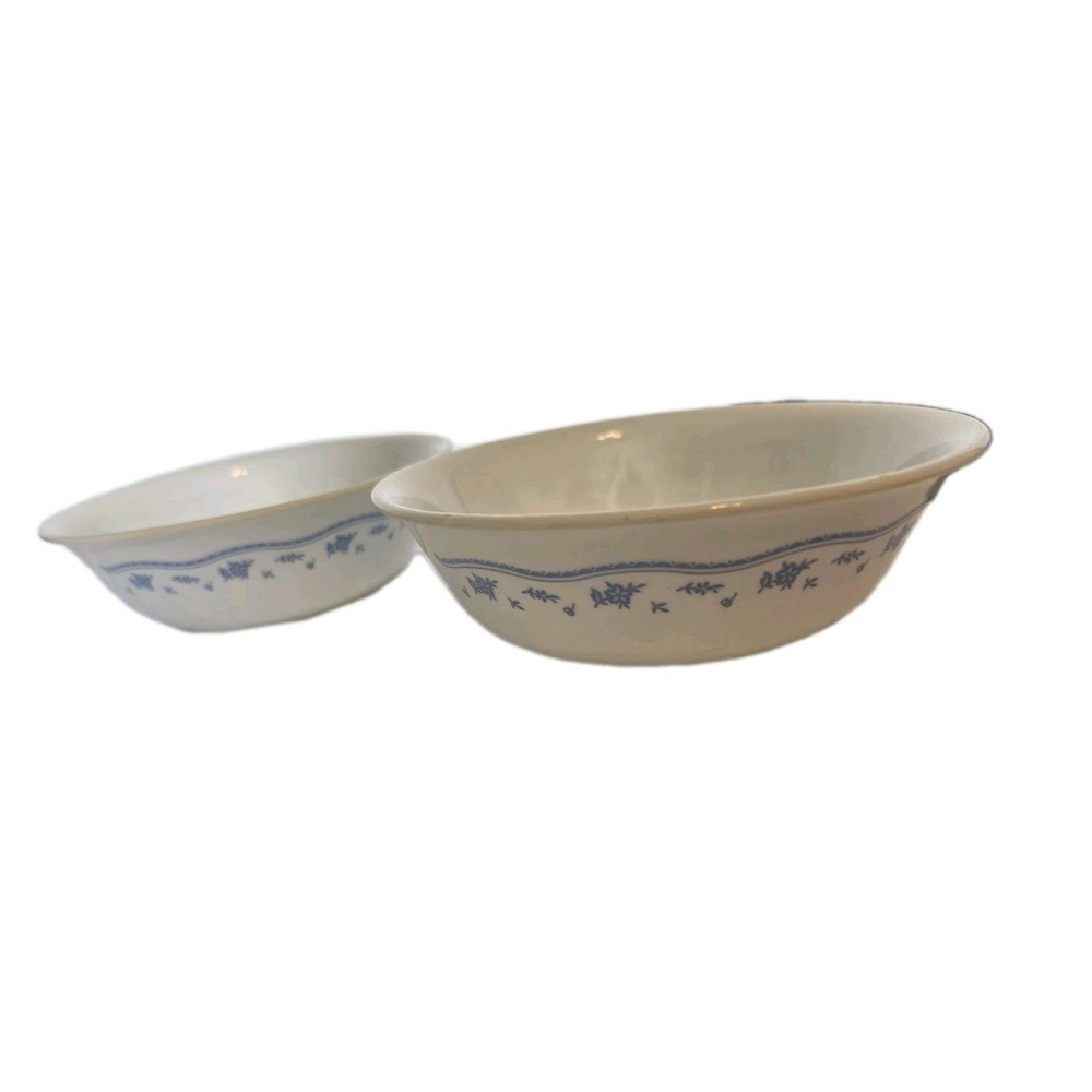Set of 2 - Corelle Corning MORNING BLUE 6 1/4" Bowls Salad Cereal Soup